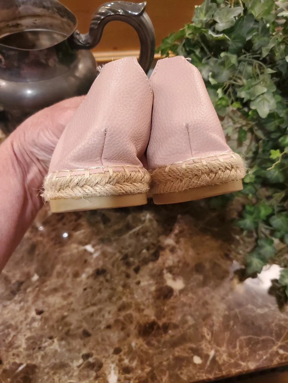 Forever Pink Espadrille Slip-On Flats, Size 9M